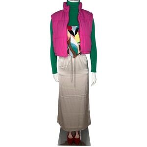 SONG OF STYLE by Aimee Song Drawstring Maxi Skirt Beige XS